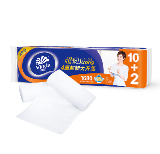 维达(Vinda) 无芯卷纸 超韧4层140g卫生纸巾*12卷（3层4层交替发货）